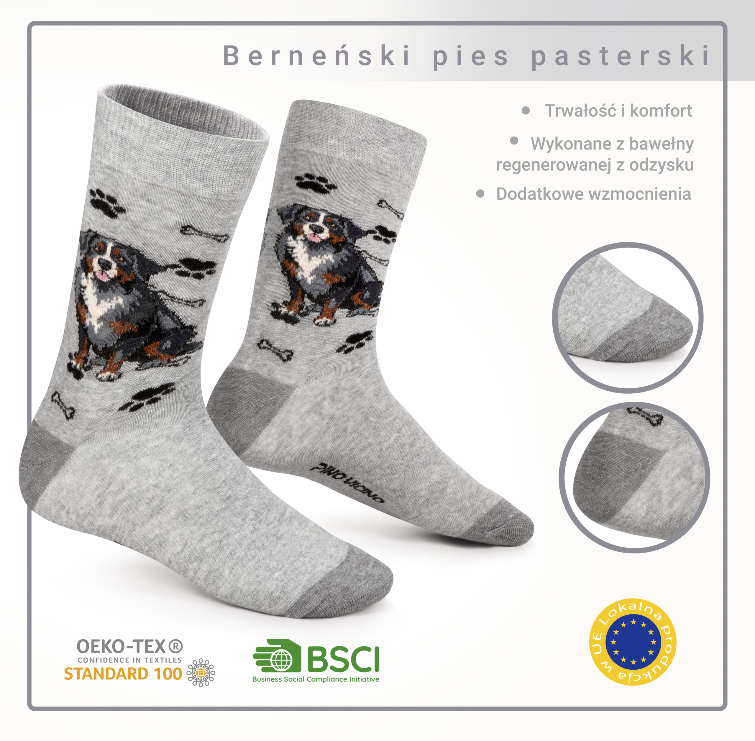 Skarpety w Pieski Rasa Berneński Pies Pasterski LONG - obrazek 10