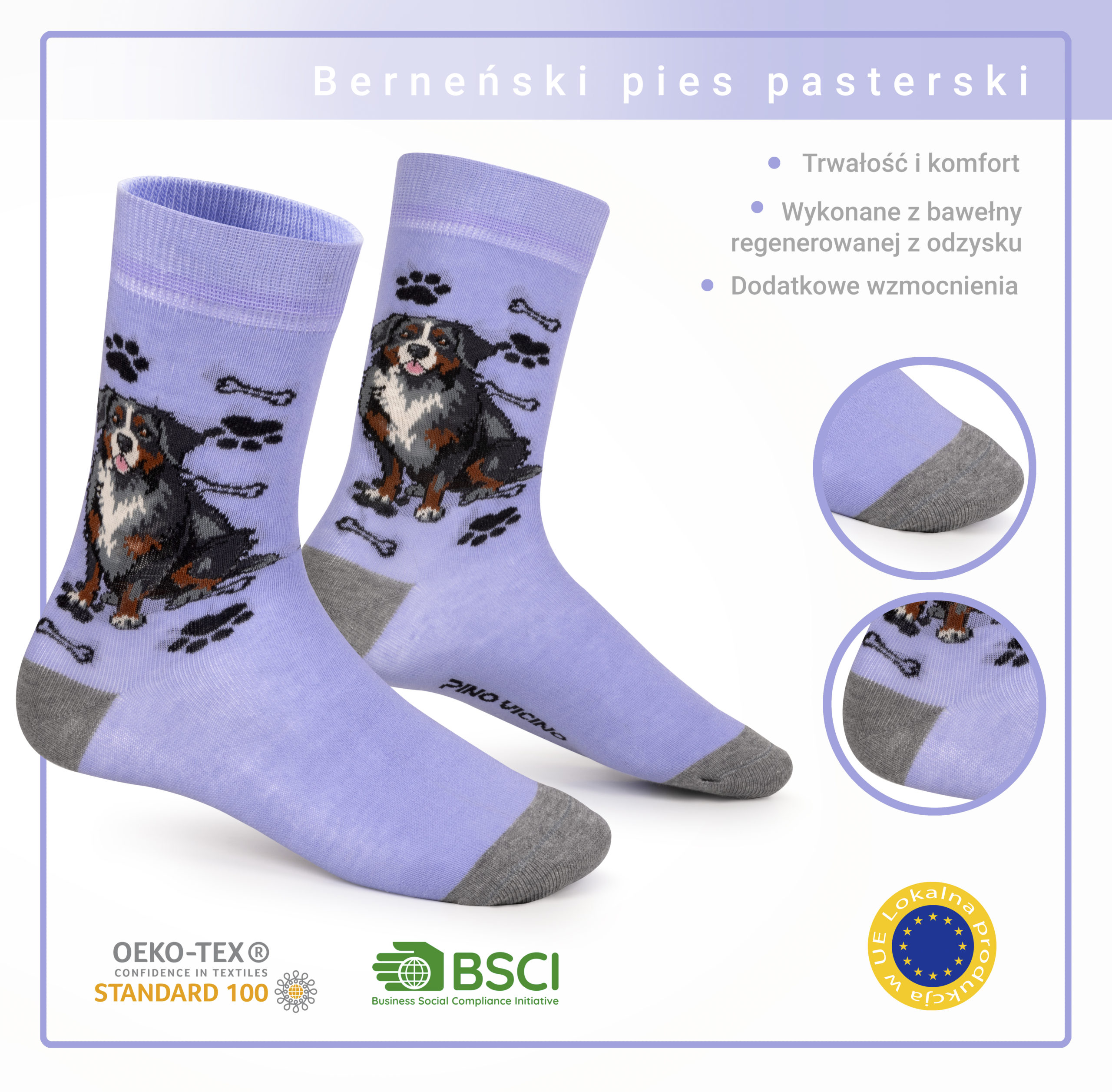 Skarpety w Pieski Rasa Berneński Pies Pasterski LONG - obrazek 3