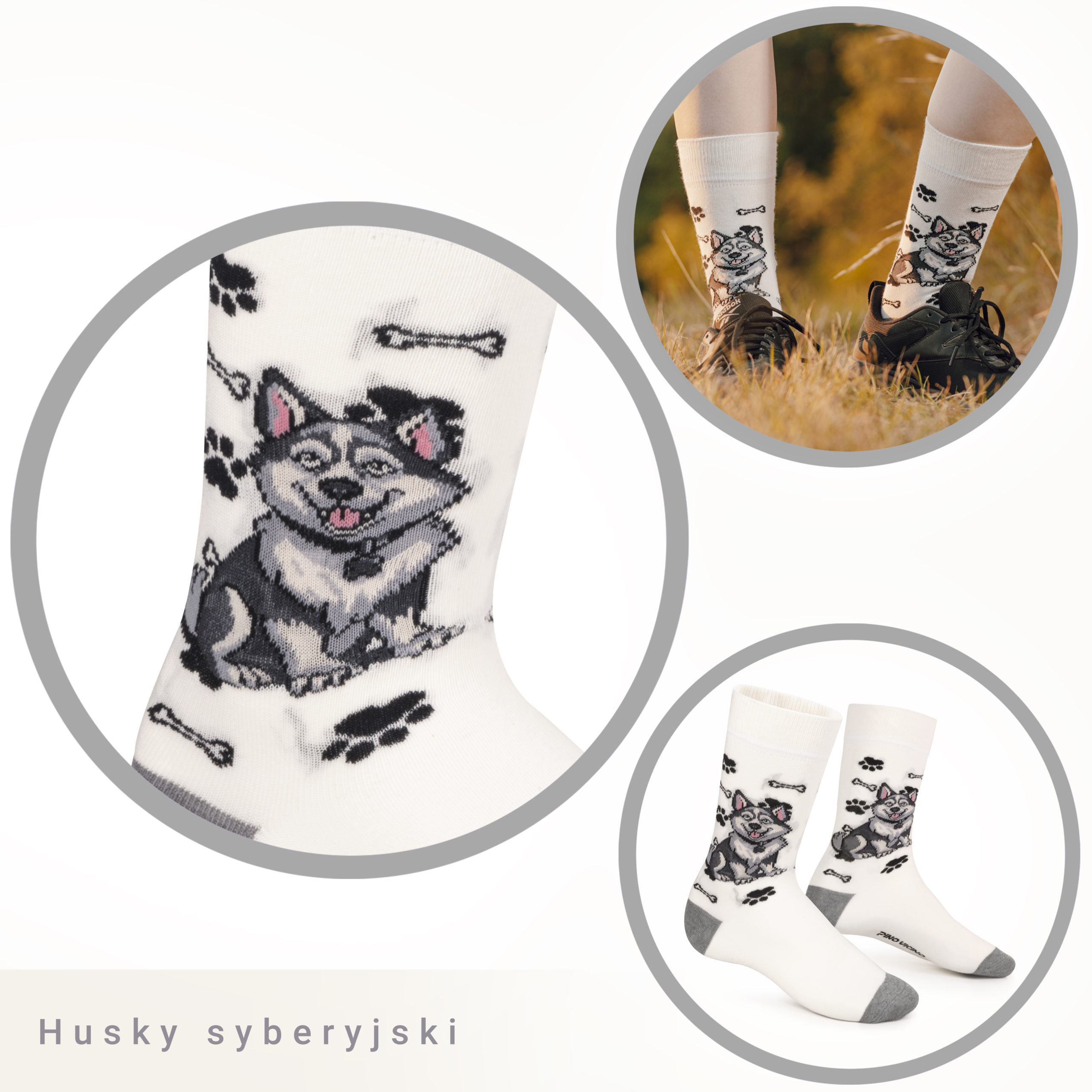 Skarpety w Pieski Rasa Husky LONG - obrazek 12