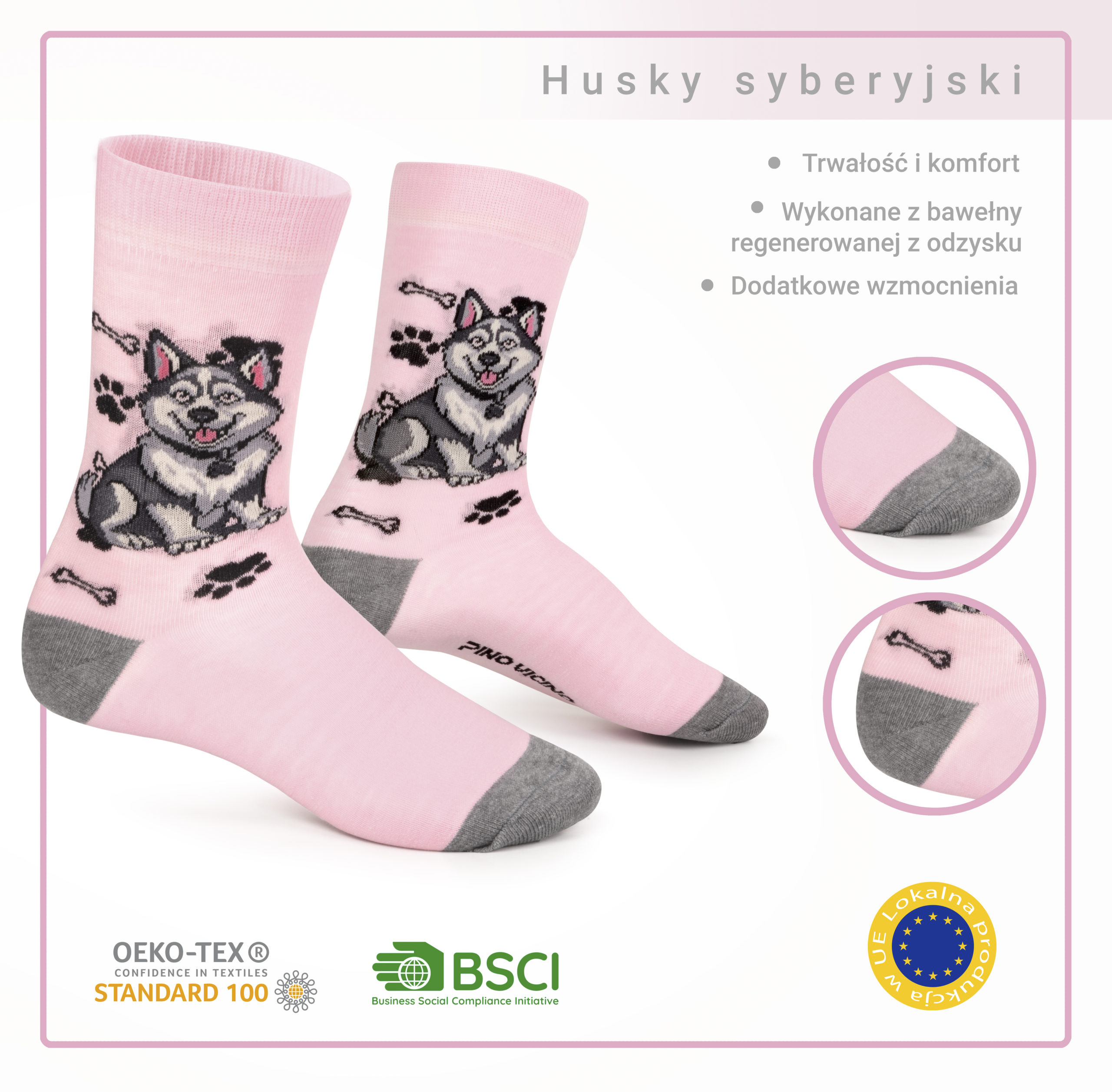 Skarpety w Pieski Rasa Husky LONG - obrazek 3