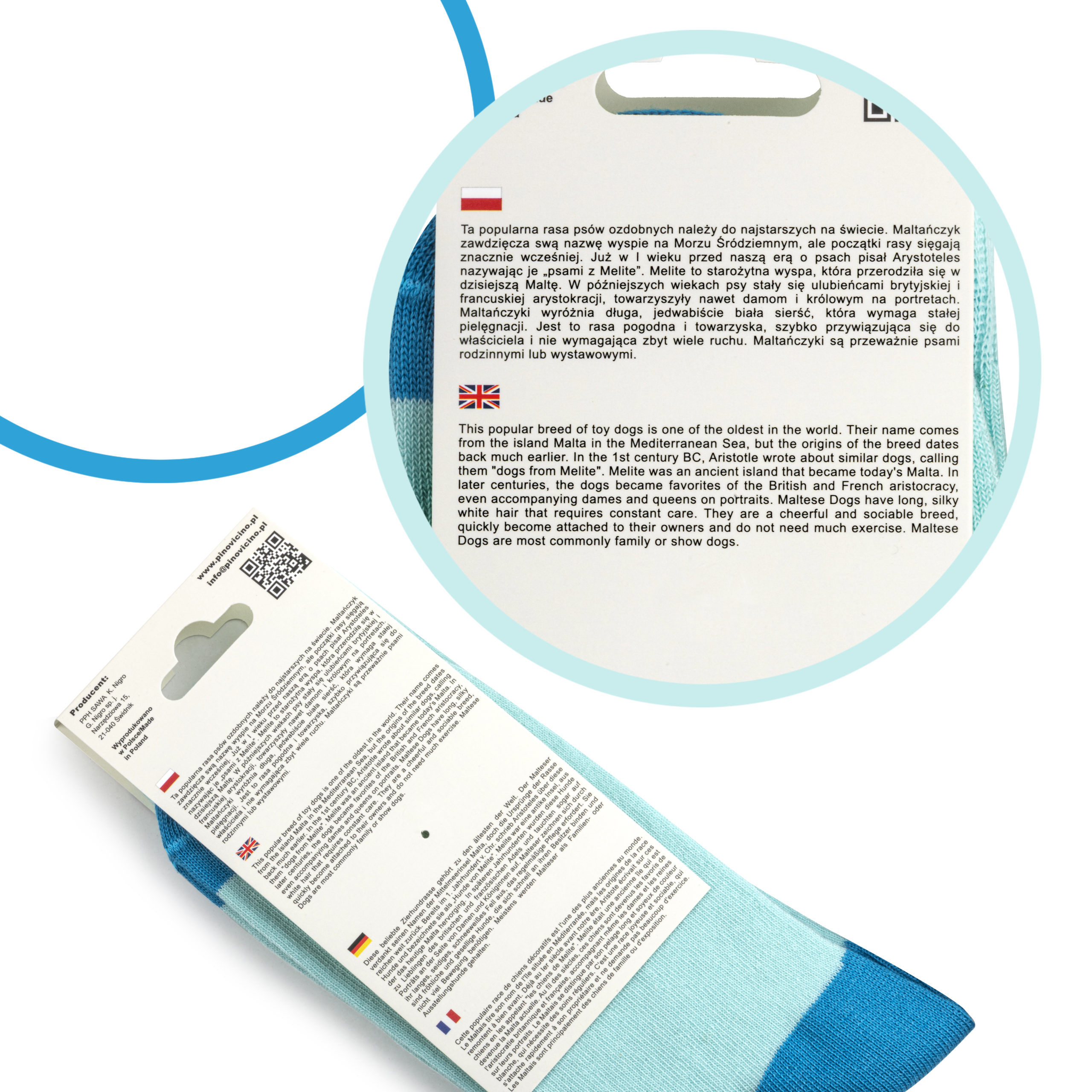 Skarpety w Pieski Rasa Maltańczyk LONG - obrazek 7