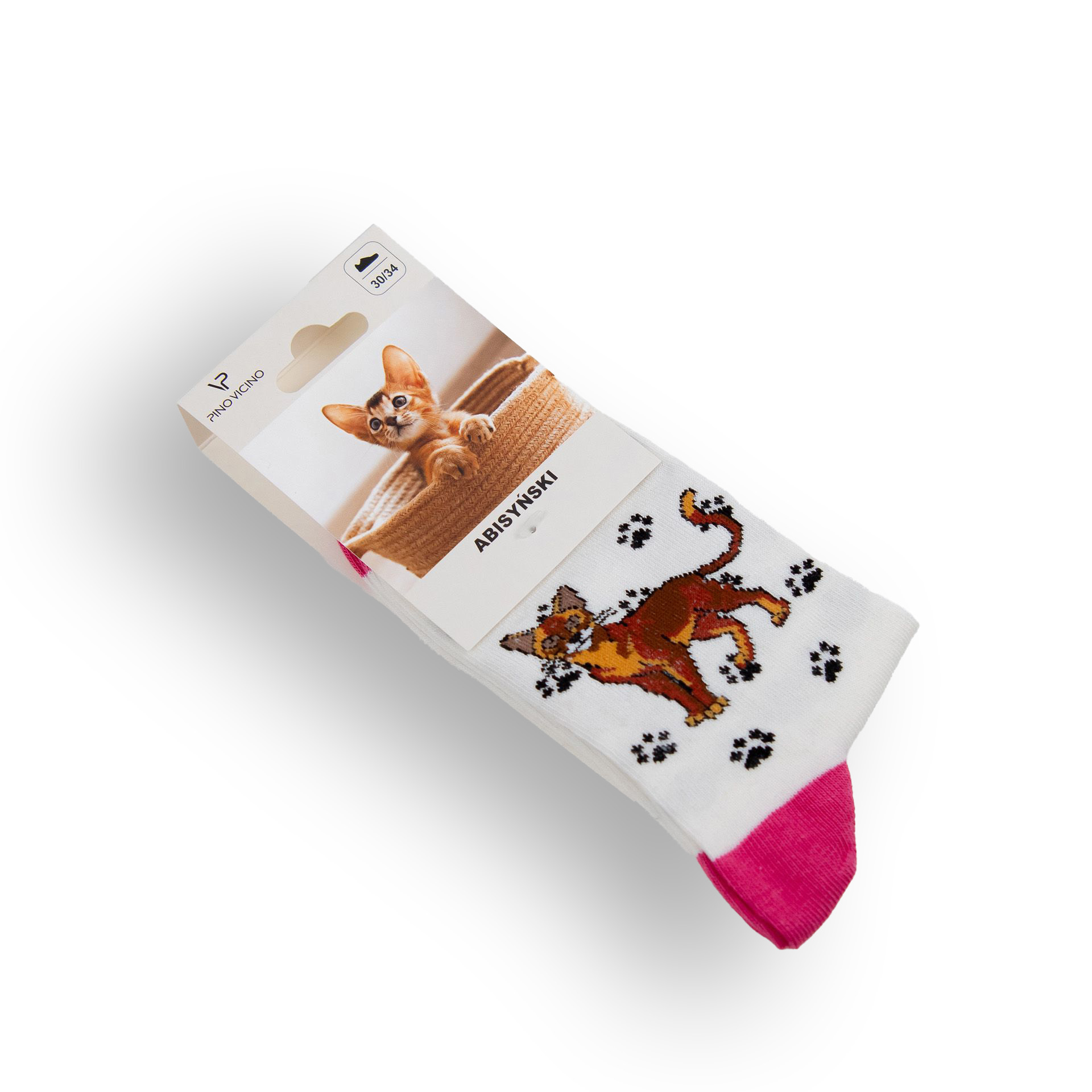 Skarpety w Koty Pino Vicino Rasa Abisyński LONG - obrazek 2