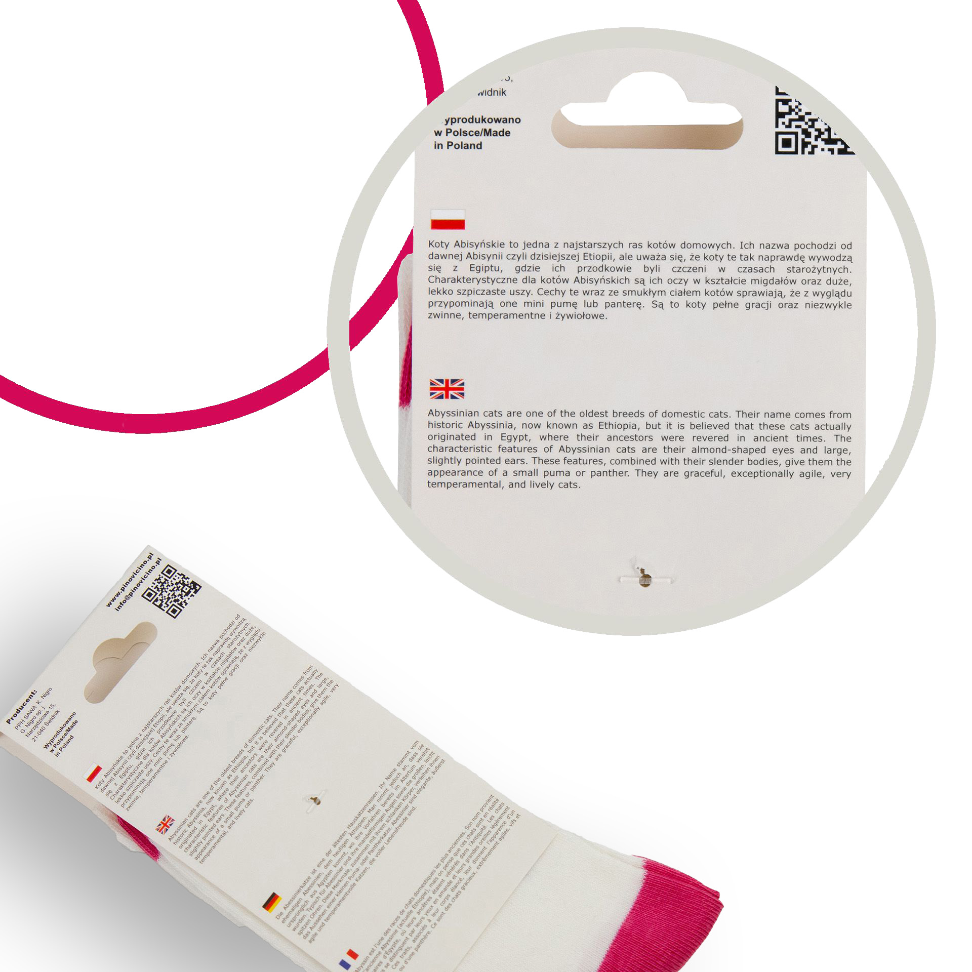 Skarpety w Koty Pino Vicino Rasa Abisyński LONG - obrazek 3