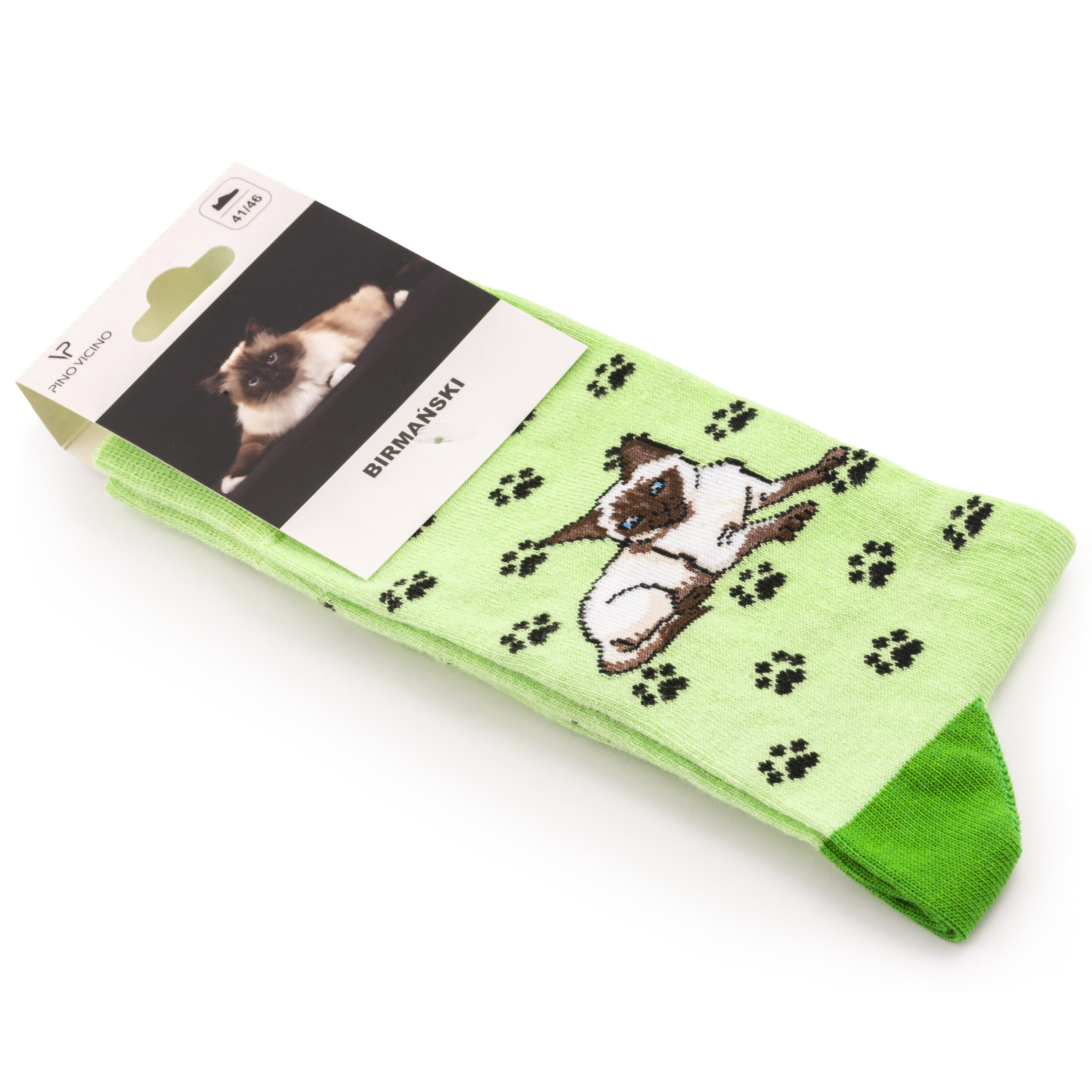 Skarpety w Koty Pino Vicino Rasa Święty Kot Birmański LONG - obrazek 10