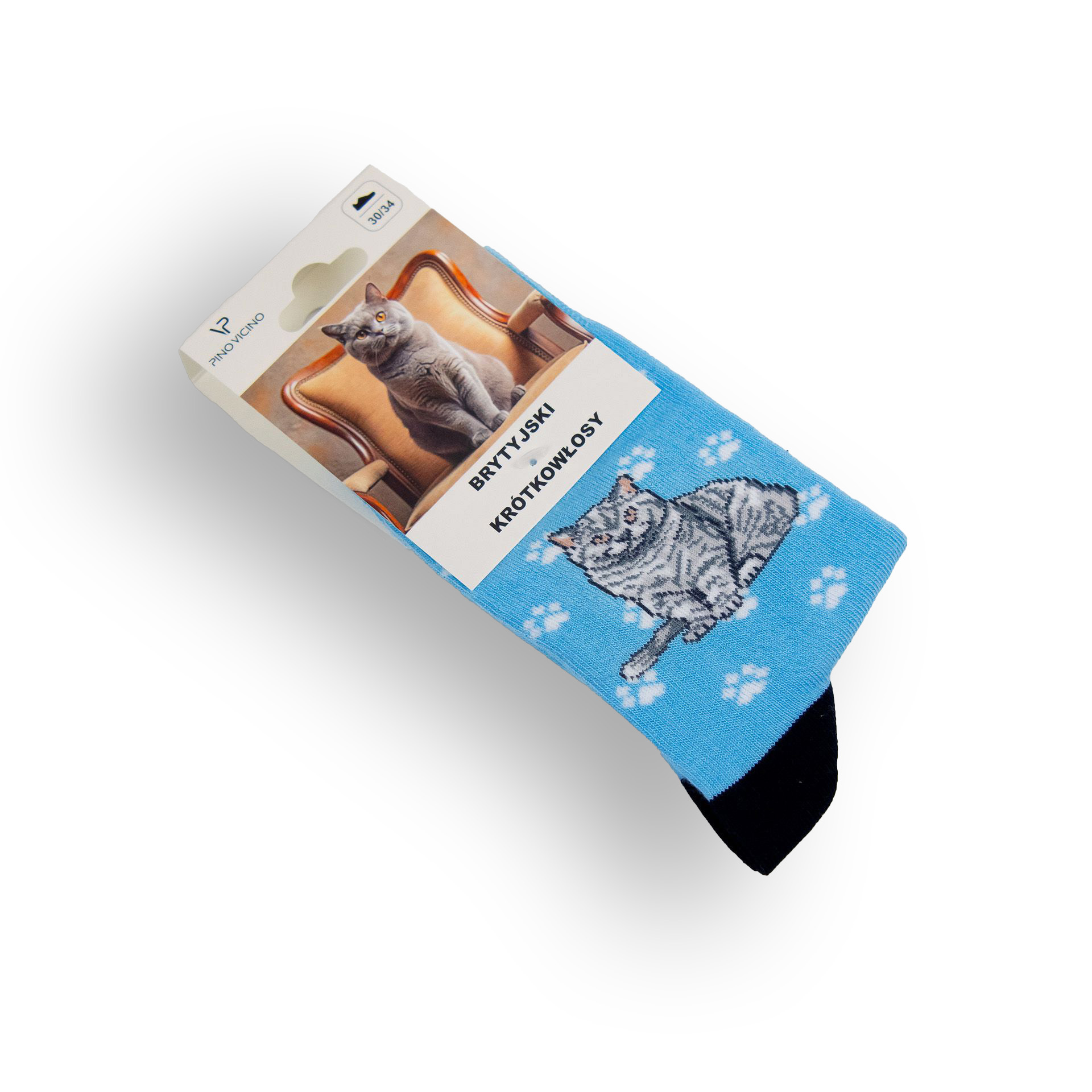 Skarpety w Koty Pino Vicino Rasa Brytyjski Krótkowłosy LONG - obrazek 5