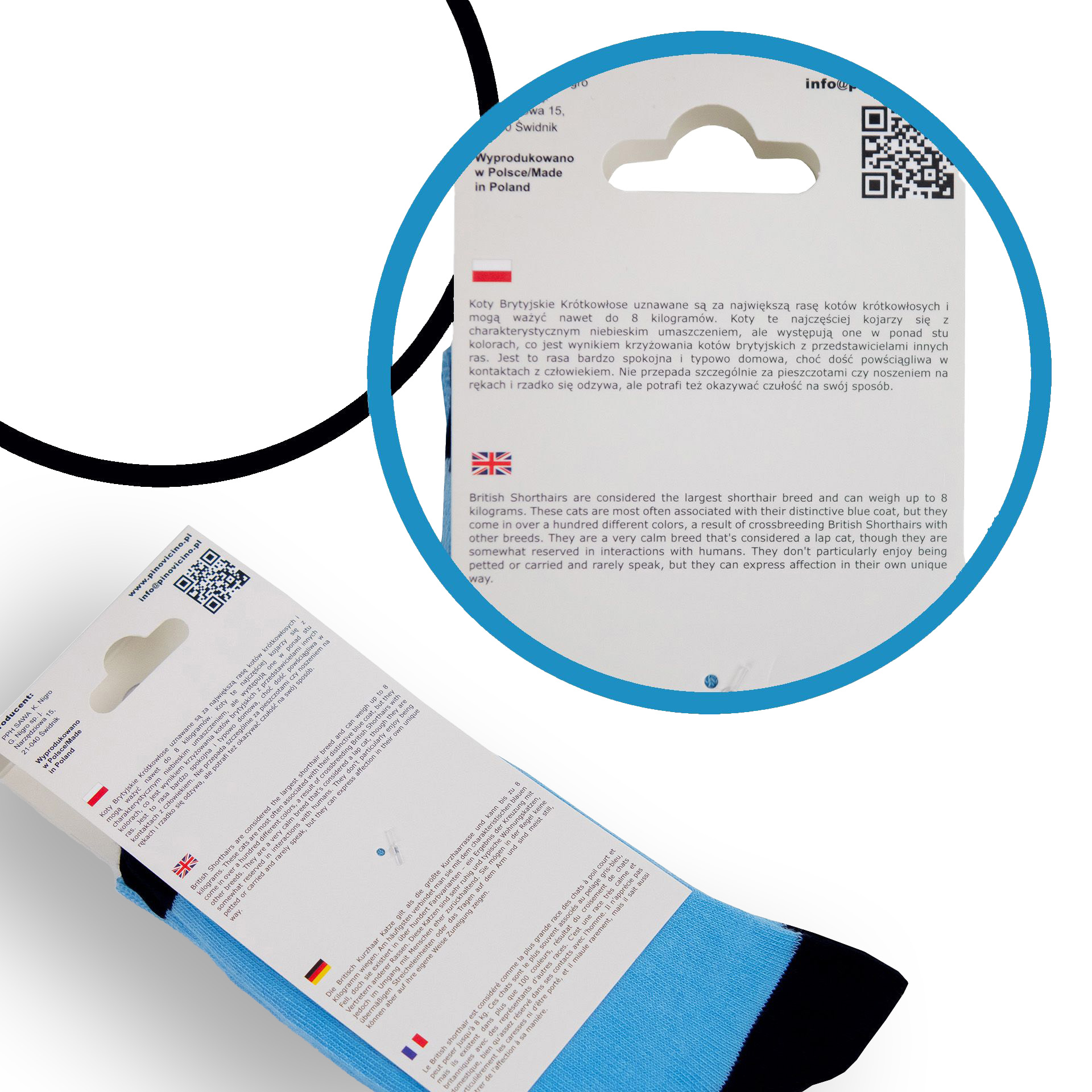 Skarpety w Koty Pino Vicino Rasa Brytyjski Krótkowłosy LONG - obrazek 6