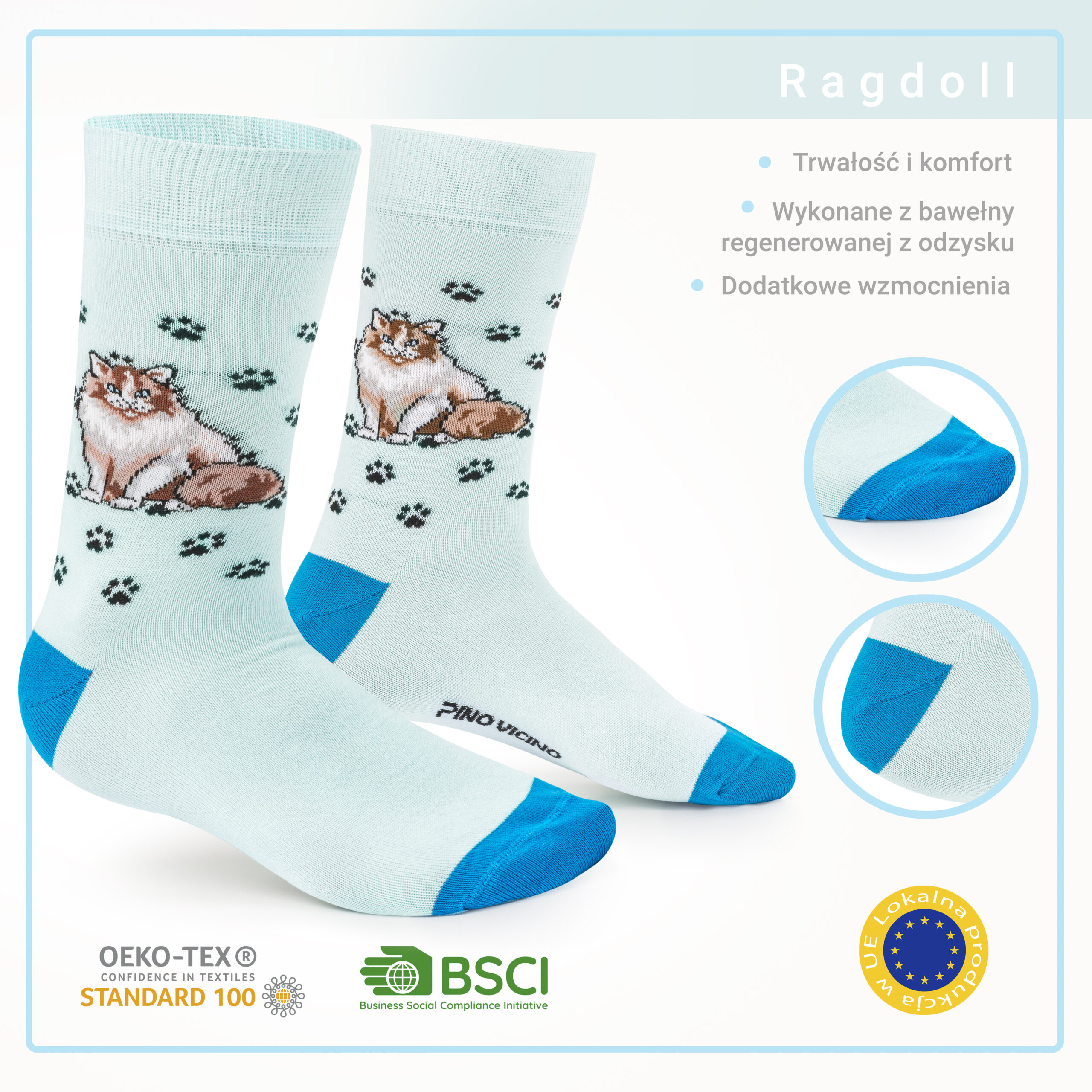 Skarpety Pino Vicino w Kotki Rasa Ragdoll Long - obrazek 10